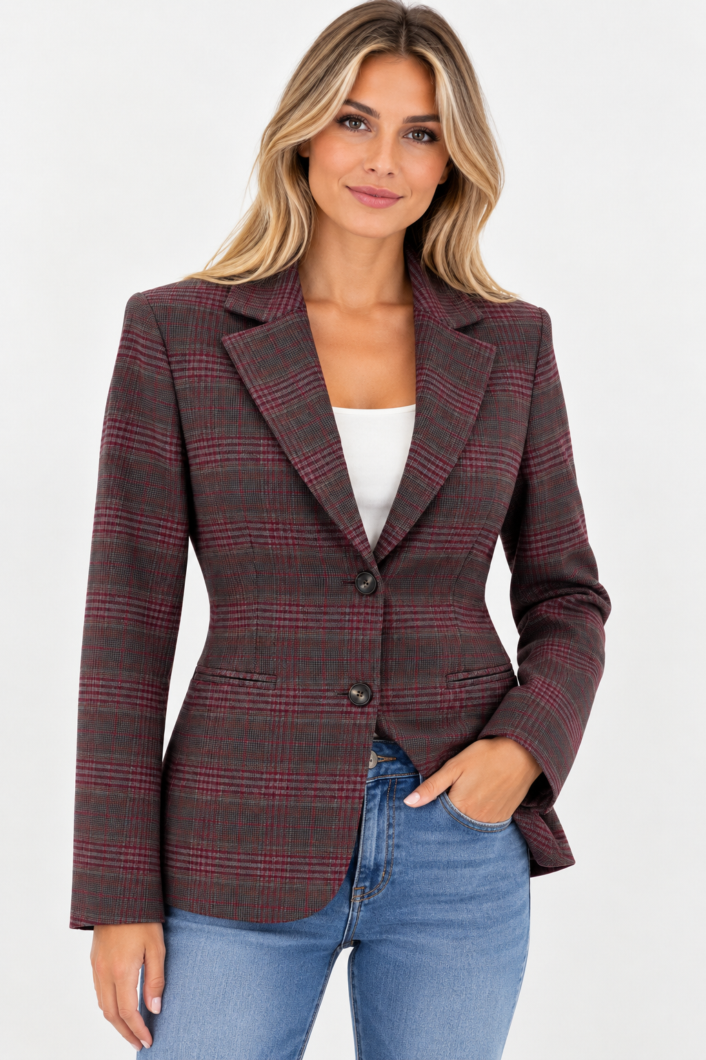 2026/09/1000115486.png BLAZER A QUADRI - immagine 1